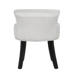 Living And Home Light Grey Velvet Lowback Dressing Table Stool With Black Rubberwood Legs - thumbnail 3