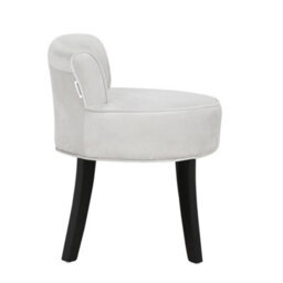 Living And Home Light Grey Velvet Lowback Dressing Table Stool With Black Rubberwood Legs - thumbnail 4