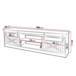 Granero Tv Cabinet Modern Living Room Entertainment Unit With Storage Old Wood Design - thumbnail 3