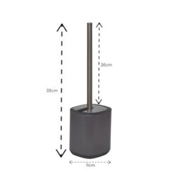 Showerdrape Anthracite Grey Bathroom Accessory Set Floor Caddy With Toilet Brush And Holder - thumbnail 5