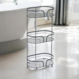 Showerdrape Anthracite Grey Bathroom Accessory Set Floor Caddy With Toilet Brush And Holder - thumbnail 2