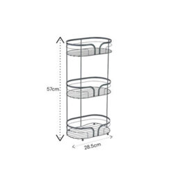 Showerdrape Anthracite Grey Bathroom Accessory Set Floor Caddy With Toilet Brush And Holder - thumbnail 3