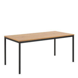 Wyld Haus El Paso 6-Seater Dining Table Wild Oak Effect Top Matte Black Base - thumbnail 3