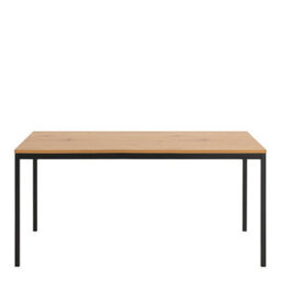 Wyld Haus El Paso 6-Seater Dining Table Wild Oak Effect Top Matte Black Base - thumbnail 4
