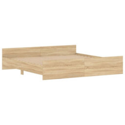 Berkfield Bed Frame With Headboard And Footboard Sonoma Oak 200X200 Cm - thumbnail 3