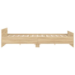 Berkfield Bed Frame With Headboard And Footboard Sonoma Oak 200X200 Cm - thumbnail 5