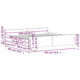 Berkfield Bed Frame With Headboard And Footboard Sonoma Oak 200X200 Cm - thumbnail 9