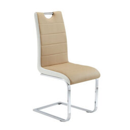 Furniture in Fashion Petra Taupe And White Faux Leather Dining Chairs In Pair - thumbnail 2