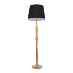 Valuelights Victoria Traditional Light Wood Candlestick Floor Lamp With Black Tapered Shade - Led Bulb Included - thumbnail 2