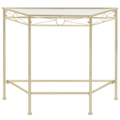 Berkfield Practical Side Table Vintage Style Metal 87X34X73 Cm Gold - image 1