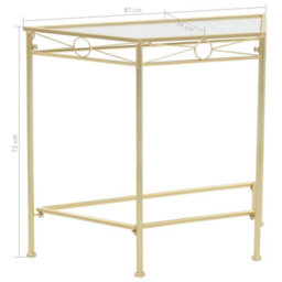 Berkfield Practical Side Table Vintage Style Metal 87X34X73 Cm Gold - thumbnail 6