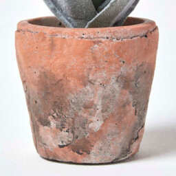 Homescapes Artificial Green Handcrafted Aloe Vera Succulent In Decorative Rustic Terracotta Pot, 21 Cm - thumbnail 4