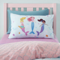 Catherine Lansfield Bedding Mermaid Reversible Duvet Cover Set With Pillowcases Blue - thumbnail 3