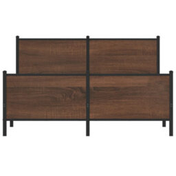 Berkfield Metal Bed Frame Without Mattress Brown Oak 140X190 Cm - thumbnail 6