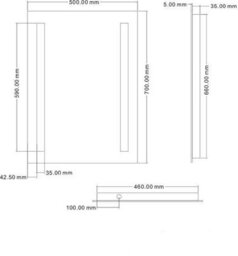 Affine Led Bathroom Mirror Illuminated Vertical Horizontal Battery Powered 500X700mm - thumbnail 5