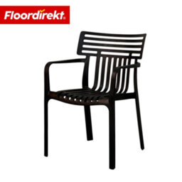 Floordirekt 6 Pack Stackable Garden Chairs Weather Resistant Uv Protected Patio Balcony Dining Set Black 60 X 51 Cm - thumbnail 5