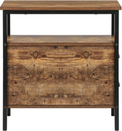 Hygrad Built to Survive Industrial Look Rustic Wooden Narrow Space Saving End Bed Side Coffee Table Nightstand With 2 Drawers - thumbnail 7