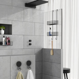 Beslagsboden - Double Corner Shower Basket. Black. - thumbnail 2