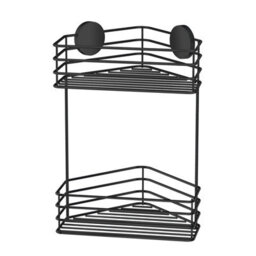Beslagsboden - Double Corner Shower Basket. Black. - thumbnail 1
