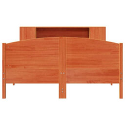 Berkfield Bookcase Bed Without Mattress Wax Brown 140X200Cm Solid Wood Pine - thumbnail 4