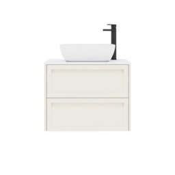 Royal Bathrooms Royal Bathroom Elmore 700mm Classic White Wall Mounted Bathroom Vanity Unit 2 Drawer Plain White Worktop With Elva Basin - thumbnail 7