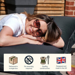 icon Bazaar Bag Slate Grey Giant Indoor Outdoor Bean Bag Lounger - thumbnail 3