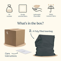 icon Bazaar Bag Slate Grey Giant Indoor Outdoor Bean Bag Lounger - thumbnail 7