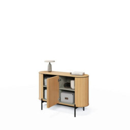 Arte Stylish Rotto 2 Sideboard Cabinet, Oak Vincenza & Eucalyptus Finish, Modern Storage H820mm W1240mm D450mm - thumbnail 3