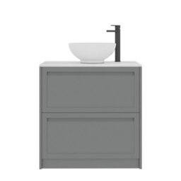 Royal Bathrooms Royal Bathroom Elmore 800mm Matt Pebble Grey Freestanding Countertop Bathroom Vanity Unit 2 Drawer With Breeze Basin - thumbnail 7
