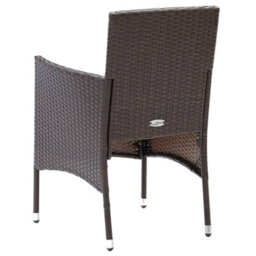 Berkfield 3 Piece Garden Dining Set Poly Rattan And Tempered Glass Brown - thumbnail 6