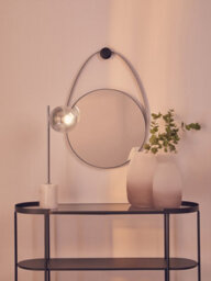Orsina Hanging Wall Mirror, Decorative Mirror In Black Finish, Modern Art Deco Design Wall Mirror For Home Decor - thumbnail 1