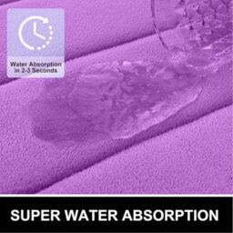 Ameha Modern Memory Foam Bath Mats Purple Anti Slip Super Water Absorbent Luxury Bathroom Indoor/outdoor Mat 40X60 Cm - thumbnail 4