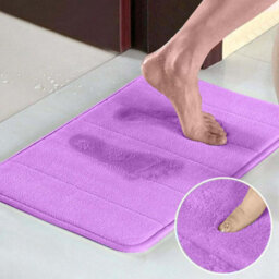 Ameha Modern Memory Foam Bath Mats Purple Anti Slip Super Water Absorbent Luxury Bathroom Indoor/outdoor Mat 40X60 Cm - thumbnail 2