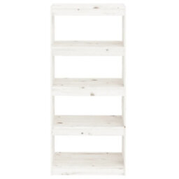 Berkfield Book Cabinet/room Divider White 60X30X135.5 Cm Solid Wood Pine - thumbnail 5