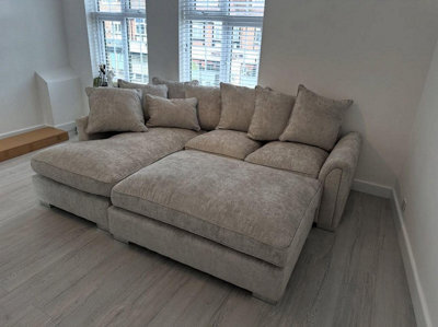 Home & Love Chiswick Chaise Corner Sofa Luxury Truffle Left/right