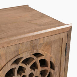 Furniturebox Uk Wharton 1 Door Square Walnut Wood Decorative Side Table - thumbnail 7