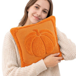Amorly 2Pack Fall Pumpkin Pillow Covers,orange Soft Plush Autumn Throw Cushion Cases,thanksgiving Home Decor For Sofa,bedroom,living Room - thumbnail 5