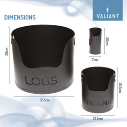Valiant Fireside Storage Set Includes Log Holder, Kindling Storage And Match Tidy - thumbnail 4