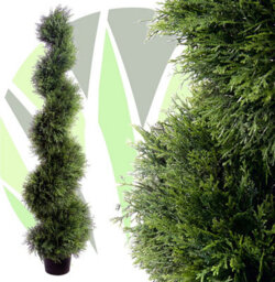 Best Artificial 4Ft - 120Cm Green Cedar Spiral Topiary Tree - Suitable For Outdoor Use - Weather & Fade Resistant - thumbnail 4