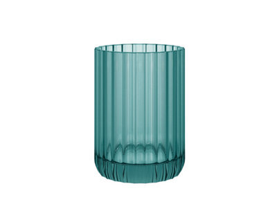 Cosmic Toothbrush Holder, Tumbler, Resistant Glass, 8Cm Diameter, Free-Standing, Bluish Green, Lido Collection - image 1
