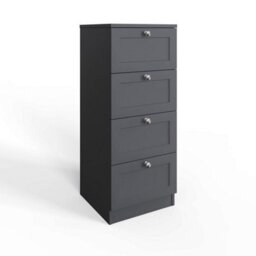 Fwstyle Artus Grey Panelled 4 Drawer Chest Of Drawers (H) 99Cm (W) 40Cm (D) 40Cm Extra Deep Drawers - thumbnail 2