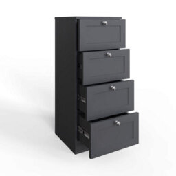 Fwstyle Artus Grey Panelled 4 Drawer Chest Of Drawers (H) 99Cm (W) 40Cm (D) 40Cm Extra Deep Drawers - thumbnail 3