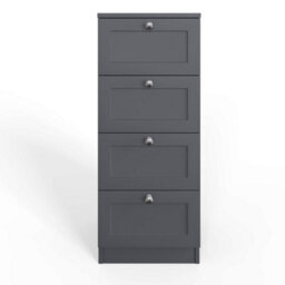 Fwstyle Artus Grey Panelled 4 Drawer Chest Of Drawers (H) 99Cm (W) 40Cm (D) 40Cm Extra Deep Drawers - thumbnail 4