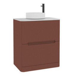 Royal Bathrooms Venice 700mm Terracotta Clay Freestanding Bathroom Countertop Vanity Unit 2 Drawer With Art Basin - thumbnail 7