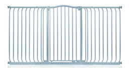 Safetots Extra Tall Curved Top Safety Gate, 179Cm - 188Cm, Matt Grey, Extra Tall 100Cm In Height, Pressure Fit Stair Gate - thumbnail 1