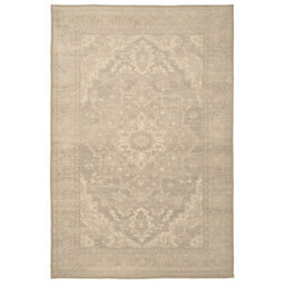 Loomed Oriental Design Cotton Chenille Rug Grey Beige Machine Washable 120Cm X 170Cm - thumbnail 7