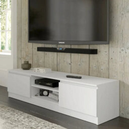 Arte Maja 150Cm Tv Cabinet - White, Bright Media Unit With Tidy Cable Management - thumbnail 1