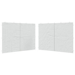 Walplus Party Tent Garden Gazebo Canopy Sidewall 2 Pcs With Zipper Pe White - thumbnail 1