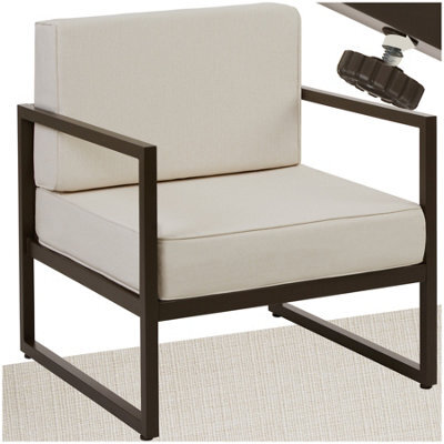Tectake Garden Chair Comosa -  Xxl Padding, Water-Repellent Covers, Steel Frame - Brown/beige - Per Piece - image 1