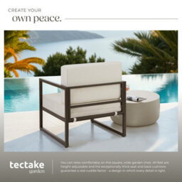 Tectake Garden Chair Comosa -  Xxl Padding, Water-Repellent Covers, Steel Frame - Brown/beige - Per Piece - thumbnail 4